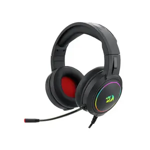 Redragon H270 MENTO RGB Wired Gaming Headset, 50mm High-Fidelity Audio Drivers, Stereo Sound Performance, RGB Lighting Effects, 3.5mm Audio Connectivity, Comfortable Gaming Audio Headphones