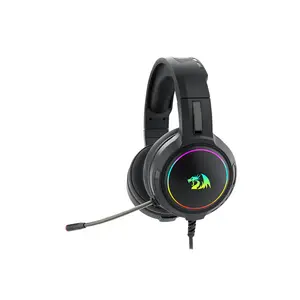 Redragon H270 MENTO RGB Wired Gaming Headset, 50mm High-Fidelity Audio Drivers, Stereo Sound Performance, RGB Lighting Effects, 3.5mm Audio Connectivity, Comfortable Gaming Audio Headphones