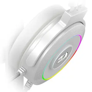 Redragon H320W LAMIA 2 RGB Gaming Headset White Edition, 7.1 Virtual Surround Sound, USB Connectivity, 40mm Audio Drivers, RGB Lighting Effects, Wired Gaming Audio Headphones