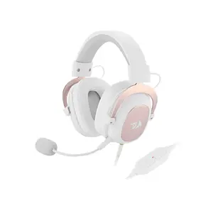 Redragon H510W ZEUS 2 7.1 Surround Wired Gaming Headset White Edition, 53mm High-Fidelity Audio Drivers, 7.1 Virtual Surround Sound, Detachable Noise-Reducing Microphone, Wired Gaming Headphones