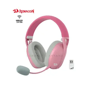 Redragon H848PK IRE PRO Wireless Gaming Headset Pink, Tri-Mode Wireless Connectivity, 7.1 Surround Sound, Detachable Microphone, Lightweight Gaming Headset