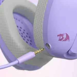 Redragon H848PL IRE Wireless Gaming Headset Purple, Tri-Mode Wireless Connectivity, 7.1 Surround Sound, Detachable Microphone, Lightweight Gaming Headset