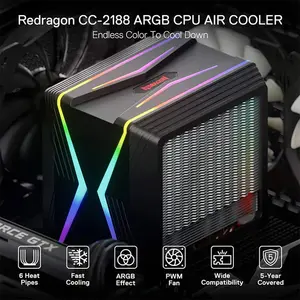 Redragon Hodur CC-2188 Dual Tower CPU Air Cooler, Dual Tower Heatsink Design, 6 Heat Pipes, High-Performance Air Cooling Solution, Optimized Thermal Dissipation for Gaming and Workstation PCs