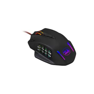 Redragon Impact M908 MMO Gaming Mouse, 12400 DPI Optical Sensor, Programmable Multi-Button Layout, RGB Lighting Effects, Wired USB Connectivity, MMO and MOBA Gaming Mouse