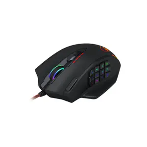 Redragon Impact M908 MMO Gaming Mouse, 12400 DPI Optical Sensor, Programmable Multi-Button Layout, RGB Lighting Effects, Wired USB Connectivity, MMO and MOBA Gaming Mouse