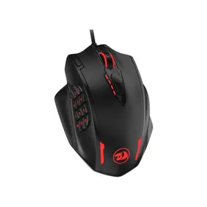 Redragon Impact M908 MMO Gaming Mouse, 12400 DPI Optical Sensor, Programmable Multi-Button Layout, RGB Lighting Effects, Wired USB Connectivity, MMO and MOBA Gaming Mouse
