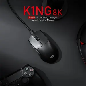 Redragon K1NG M996 Ultra-Light Wired Gaming Mouse, 26000 DPI Optical Sensor, 8000Hz Polling Rate, Ultra-Lightweight Design, High-Speed Wired USB Connectivity, Esports Gaming Mouse