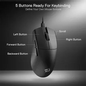 Redragon K1NG M996 Ultra-Light Wired Gaming Mouse, 26000 DPI Optical Sensor, 8000Hz Polling Rate, Ultra-Lightweight Design, High-Speed Wired USB Connectivity, Esports Gaming Mouse