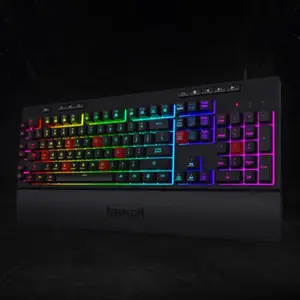 Redragon K512 SHIVA RGB Membrane Gaming Keyboard Black Edition, Full-Size Layout, Wired USB Connectivity, RGB Backlighting Effects, Dedicated Multimedia Controls, High-Performance Gaming Keyboard