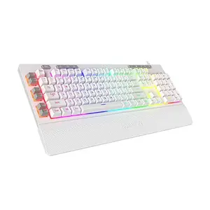 Redragon K512W SHIVA RGB Backlit Membrane Gaming Keyboard, Full Size Layout, Wired USB Connectivity, White Edition
