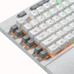 Redragon K512W SHIVA RGB Backlit Membrane Gaming Keyboard, Full Size Layout, Wired USB Connectivity, White Edition