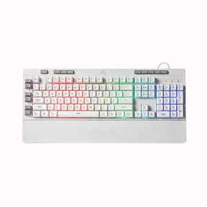 Redragon K512W SHIVA RGB Backlit Membrane Gaming Keyboard, Full Size Layout, Wired USB Connectivity, White Edition