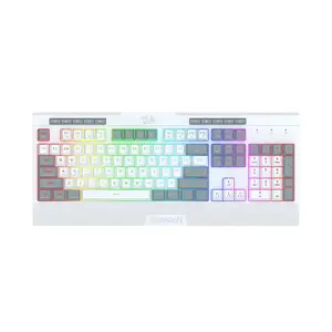 Redragon K525 WG Shiva Lite RGB Membrane Gaming Keyboard White Edition, Full-Size Layout, RGB Backlighting Effects, Dedicated Multimedia Controls, Wired USB Connectivity, Gaming Keyboard