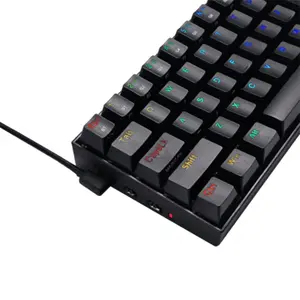 Redragon K530 RGB DRACONIC Pro Mechanical Gaming Keyboard Black Edition, 60% Compact Layout, Tri-Mode Wireless Connectivity, Red Mechanical Switches, RGB Backlighting Effects, High-Performance Gaming Keyboard