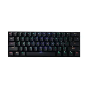 Redragon K530 RGB DRACONIC Pro Mechanical Gaming Keyboard Black Edition, 60% Compact Layout, Tri-Mode Wireless Connectivity, Red Mechanical Switches, RGB Backlighting Effects, High-Performance Gaming Keyboard