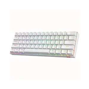 Redragon K530W DRACONIC Pro RGB Mechanical Gaming Keyboard White Edition, 60% Compact Layout, Tri-Mode Wireless Connectivity, Red Mechanical Switches, RGB Backlighting Effects, Premium Gaming Keyboard