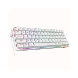 Redragon K530W DRACONIC Pro RGB Mechanical Gaming Keyboard White Edition, 60% Compact Layout, Tri-Mode Wireless Connectivity, Red Mechanical Switches, RGB Backlighting Effects, Premium Gaming Keyboard
