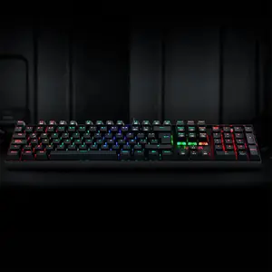 Redragon K551 RGB-1 MITRA Mechanical Gaming Keyboard Black Edition, Full-Size Layout, Blue Mechanical Switches, Wired USB Connectivity, RGB Backlighting Effects, High-Performance Gaming Keyboard