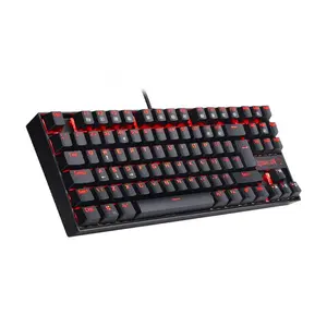 Redragon K552 Kumara Mechanical Gaming Keyboard, 87-Key Tenkeyless Layout, Red LED Backlighting, 100% Anti-Ghosting Support, Wired USB Connectivity, Mechanical Gaming Keyboard