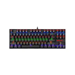 Redragon K552-RGB-1 Kumara RGB Mechanical Gaming Keyboard, 87-Key Tenkeyless Layout, RGB Backlighting Effects, Wired USB Connectivity, Compact Mechanical Gaming Keyboard