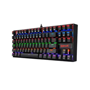 Redragon K552-RGB-1 Kumara RGB Mechanical Gaming Keyboard, 87-Key Tenkeyless Layout, RGB Backlighting Effects, Wired USB Connectivity, Compact Mechanical Gaming Keyboard