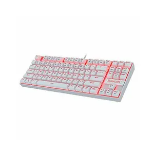 Redragon K552W KUMARA RGB Mechanical Gaming Keyboard White Edition, Tenkeyless 87-Key Layout, Wired USB Connectivity, Mechanical Switch Design, RGB Backlighting Effects, Compact Gaming Keyboard
