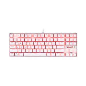 Redragon K552W KUMARA RGB Mechanical Gaming Keyboard White Edition, Tenkeyless 87-Key Layout, Wired USB Connectivity, Mechanical Switch Design, RGB Backlighting Effects, Compact Gaming Keyboard