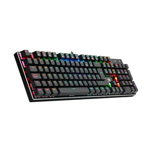 Redragon K556 DEVARAJAS RGB Mechanical Gaming Keyboard, Full-Size 104-Key Layout, Brown Mechanical Switches, Wired USB Connectivity, RGB Backlighting Effects, Premium Gaming Keyboard