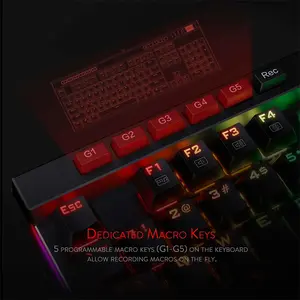 Redragon K580 VATA RGB Mechanical Gaming Keyboard Black Edition, Full-Size Layout, Wired USB Connectivity, Mechanical Switch Design, RGB Backlighting Effects, High-Performance Gaming Keyboard