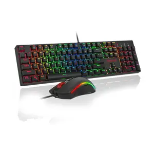 Redragon K582-BA RGB Gaming Combo Set, K582 RGB Mechanical Gaming Keyboard, M696 Gaming Mouse, Wired USB Connectivity, Complete Gaming Peripheral Bundle