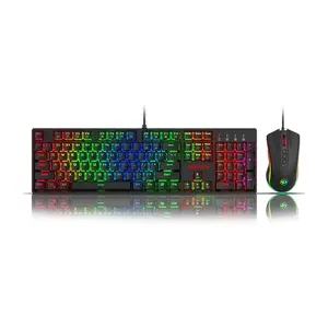 Redragon K582-BA RGB Gaming Combo Set, K582 RGB Mechanical Gaming Keyboard, M696 Gaming Mouse, Wired USB Connectivity, Complete Gaming Peripheral Bundle