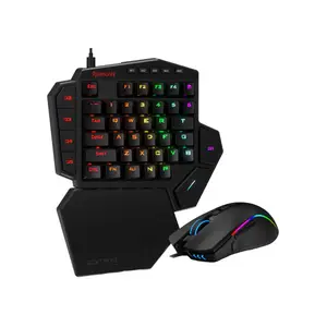 Redragon K585-BA RGB Gaming Combo Set, K585 DITI One-Handed Mechanical Gaming Keyboard, M721-PRO RGB Gaming Mouse, Wired USB Connectivity, Professional Gaming Peripheral Bundle