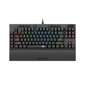 Redragon K588 BROADSWORD RGB Mechanical Gaming Keyboard, Detachable Wrist Rest, Wired USB Connectivity, Black Edition