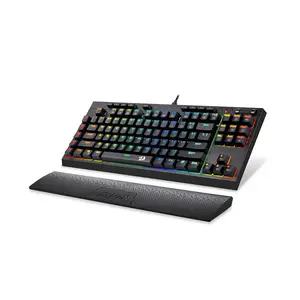Redragon K588 BROADSWORD RGB Mechanical Gaming Keyboard, Detachable Wrist Rest, Wired USB Connectivity, Black Edition