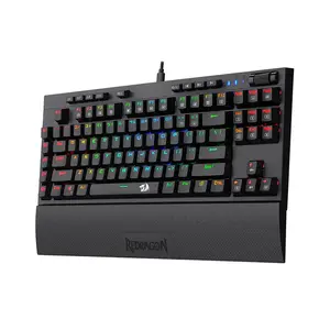 Redragon K588 BROADSWORD RGB Mechanical Gaming Keyboard, Detachable Wrist Rest, Wired USB Connectivity, Black Edition