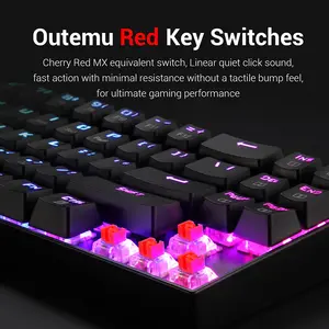 Redragon K599 KRS DEIMOS RGB Wireless Mechanical Gaming Keyboard Black Edition, Compact Layout Design, Wireless Connectivity, Red Mechanical Switches, RGB Backlighting Effects, High-Performance Gaming Keyboard