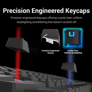 Redragon K599 KRS DEIMOS RGB Wireless Mechanical Gaming Keyboard Black Edition, Compact Layout Design, Wireless Connectivity, Red Mechanical Switches, RGB Backlighting Effects, High-Performance Gaming Keyboard