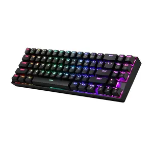 Redragon K599 KRS DEIMOS RGB Wireless Mechanical Gaming Keyboard Black Edition, Compact Layout Design, Wireless Connectivity, Red Mechanical Switches, RGB Backlighting Effects, High-Performance Gaming Keyboard