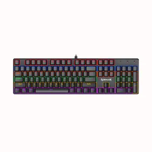 Redragon K608 VALHEIM Rainbow Mechanical Gaming Keyboard, Blue Switches, Wired USB Connectivity, Rainbow Backlighting