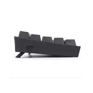 Redragon K616 Fizz Pro Black Mechanical Gaming Keyboard, 61-Key Compact 60% Layout, Tri-Mode Wireless Connectivity, RGB Backlighting Effects, Mechanical Red Switches, Gaming Keyboard