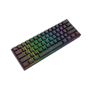 Redragon K617 FIZZ-RGB Black Mechanical Gaming Keyboard, 61-Key Compact 60% Layout, Rapid Trigger Technology, 8000Hz Polling Rate, RGB Backlighting Effects, Wired USB Connectivity