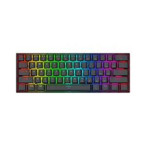 Redragon K617 FIZZ-RGB Black Mechanical Gaming Keyboard, 61-Key Compact 60% Layout, Rapid Trigger Technology, 8000Hz Polling Rate, RGB Backlighting Effects, Wired USB Connectivity