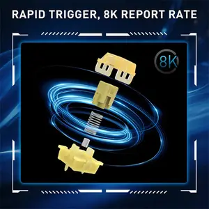 Redragon K617 FIZZ-RGB Black Mechanical Gaming Keyboard, 61-Key Compact 60% Layout, Rapid Trigger Technology, 8000Hz Polling Rate, RGB Backlighting Effects, Wired USB Connectivity