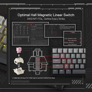 Redragon K617GG B-RGB FIZZ Rapid Trigger Mechanical Gaming Keyboard, 61-Key Compact 60% Layout, Rapid Trigger Technology, 8000Hz Polling Rate, RGB Backlighting Effects, Wired USB Connectivity