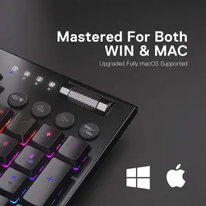 Redragon K618 Horus Pro RGB Low-Profile Mechanical Gaming Keyboard, Tri-Mode Wireless Connectivity, Low-Profile Mechanical Switch Design, RGB Backlighting Effects, Ultra-Slim High-Performance Gaming Keyboard