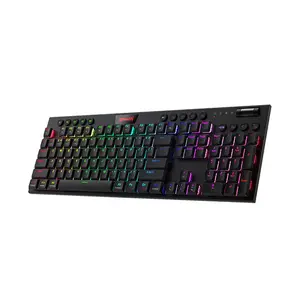 Redragon K618 Horus Pro RGB Low-Profile Mechanical Gaming Keyboard, Tri-Mode Wireless Connectivity, Low-Profile Mechanical Switch Design, RGB Backlighting Effects, Ultra-Slim High-Performance Gaming Keyboard