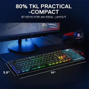 Redragon K621 HORUS TKL RGB Wireless Mechanical Gaming Keyboard, Tenkeyless Layout, Low Profile Design, Black Edition