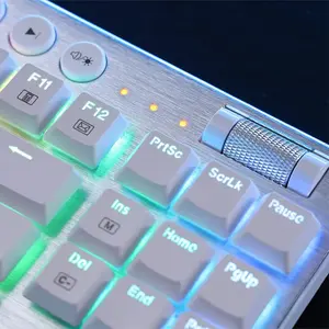 Redragon K621W HORUS PRO TKL Low Profile RGB Mechanical Gaming Keyboard, 3-Mode Wireless Connectivity, White Edition