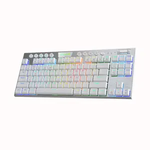 Redragon K621W HORUS PRO TKL Low Profile RGB Mechanical Gaming Keyboard, 3-Mode Wireless Connectivity, White Edition