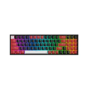 Redragon K628 POLLUX Pro BRW RGB Mechanical Gaming Keyboard, 75% Compact Layout, Tri-Mode Wireless Connectivity, Mechanical Switch Design, RGB Backlighting Effects, High-Performance Wireless Gaming Keyboard